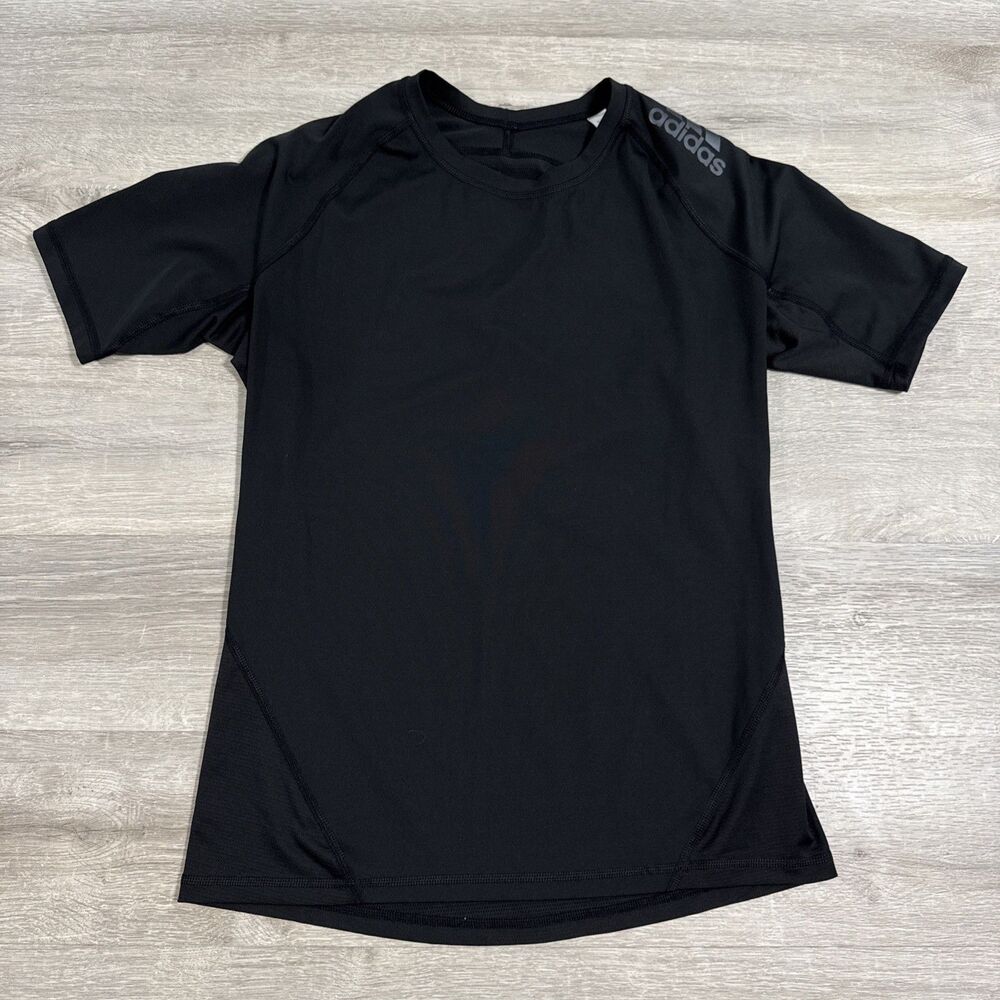 Adidas Shirt Men’s Large Black AlphaSkin ClimaCool Short Sleeve Compression Top